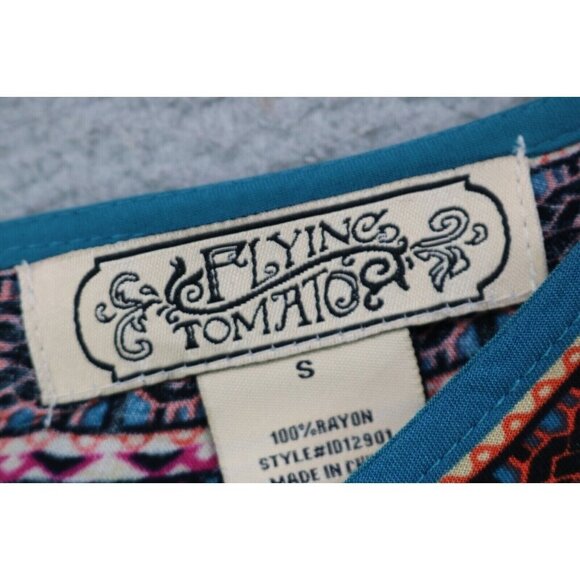 Flying Tomato 3/4 Belled Sleeves Tunic/Mini Dress-Small-Silky-Boho-Cottagecore - Picture 6 of 12